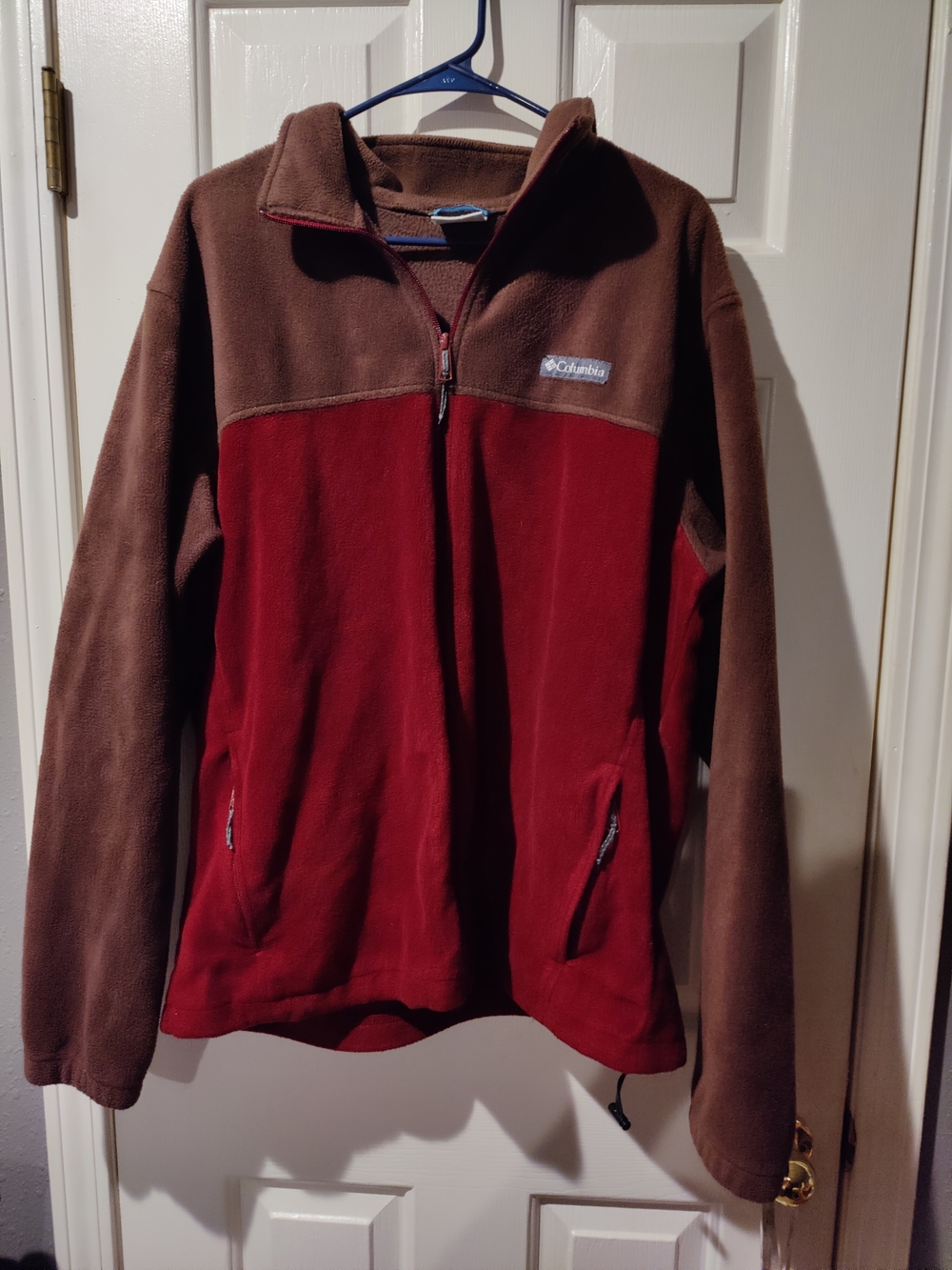 Columbia Two-Tone Burgundy & Brown Fleece Jacket